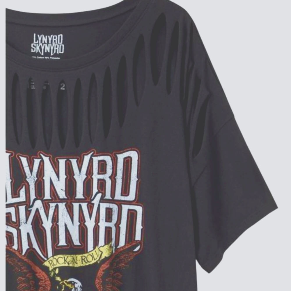 Lynyrd Skynyrd Black Slashed Tee